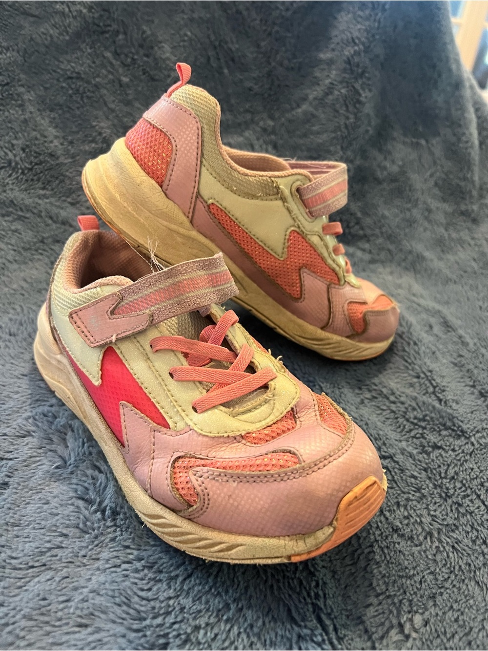 Stride Rite Pink & Coral Velcro Athletic Sneakers
